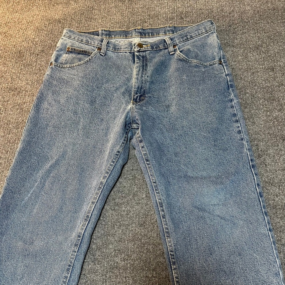Wrangler Premium Quality Mens Straight Leg Jeans Medium Wash 36x30 1096FXVDB - Picture 6 of 8